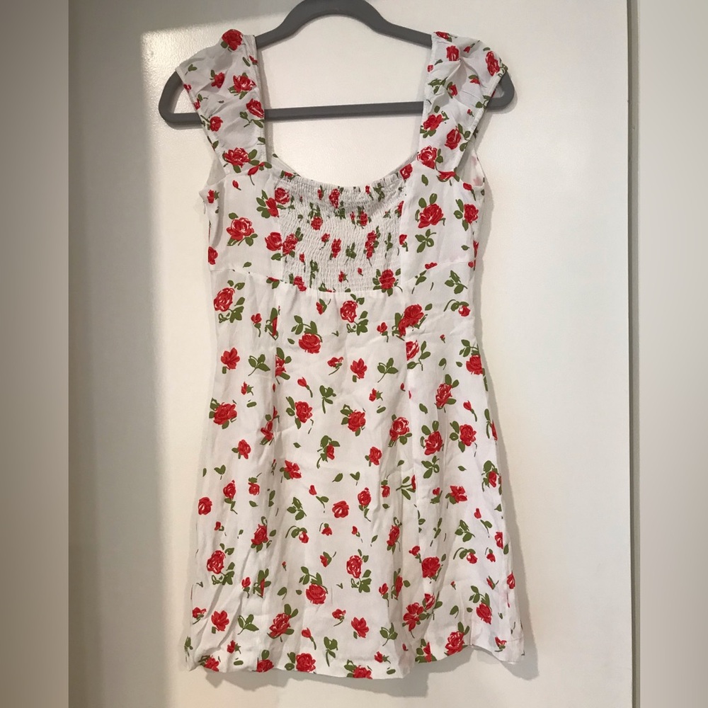 Zara Red Rose Mini Babydoll Dress Size S - Picture 7 of 10